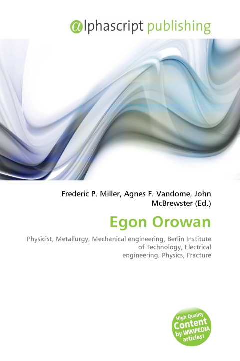 Kniha Egon Orowan Agnes F. Vandome