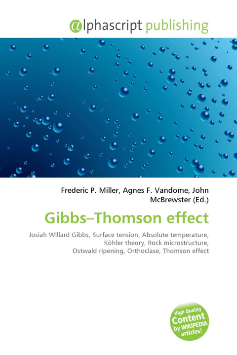 Kniha Gibbs-Thomson effect Agnes F. Vandome