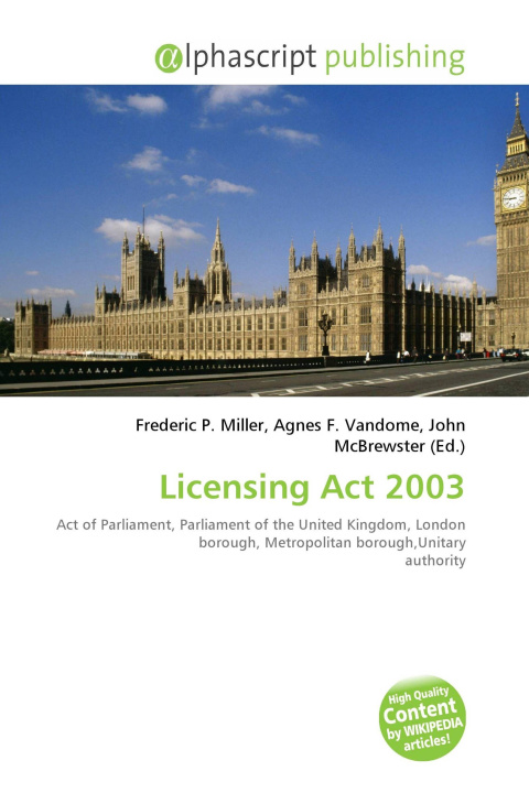 Kniha Licensing Act 2003 Agnes F. Vandome