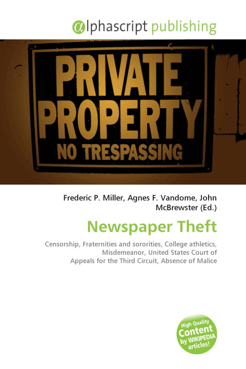 Kniha Newspaper Theft Agnes F. Vandome