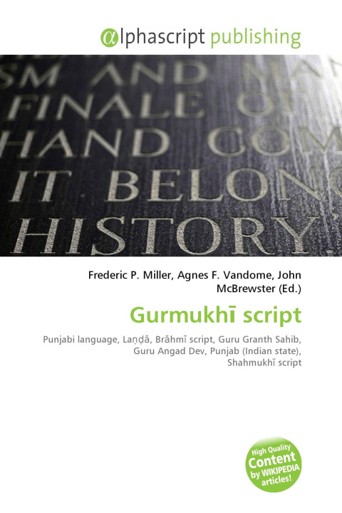 Kniha Gurmukh¿ script Agnes F. Vandome