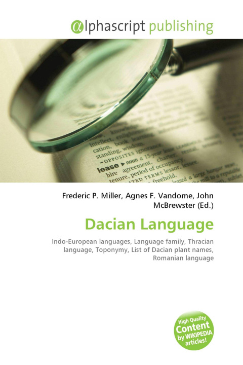 Kniha Dacian Language Agnes F. Vandome
