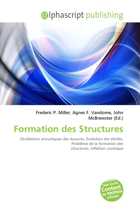 Kniha Formation des Structures Agnes F. Vandome