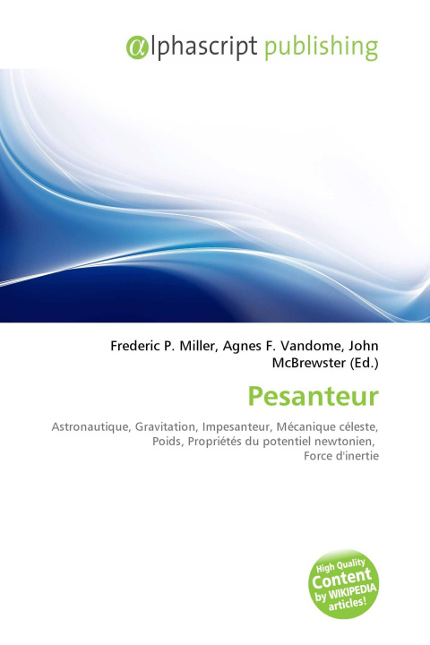 Knjiga Pesanteur Agnes F. Vandome