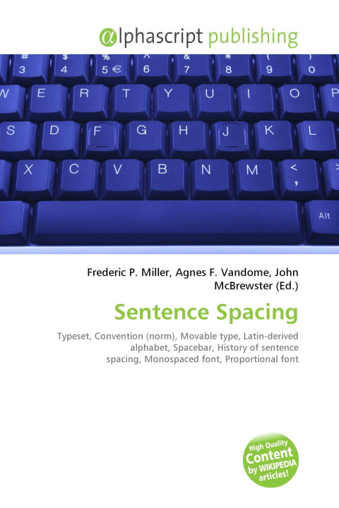 Kniha Sentence Spacing Agnes F. Vandome