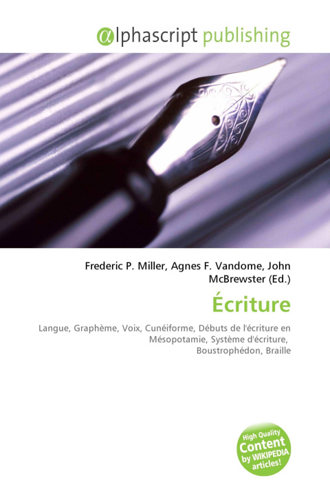 Kniha Écriture Agnes F. Vandome