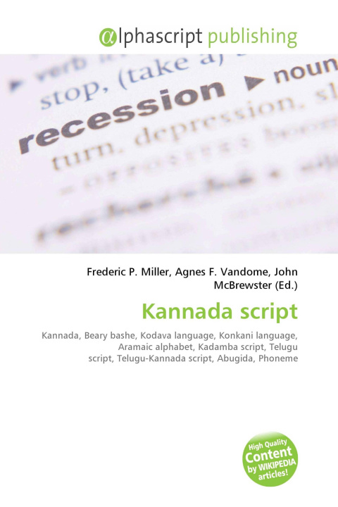 Kniha Kannada script Agnes F. Vandome
