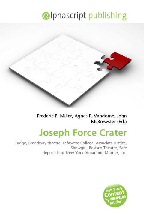 Kniha Joseph Force Crater Agnes F. Vandome
