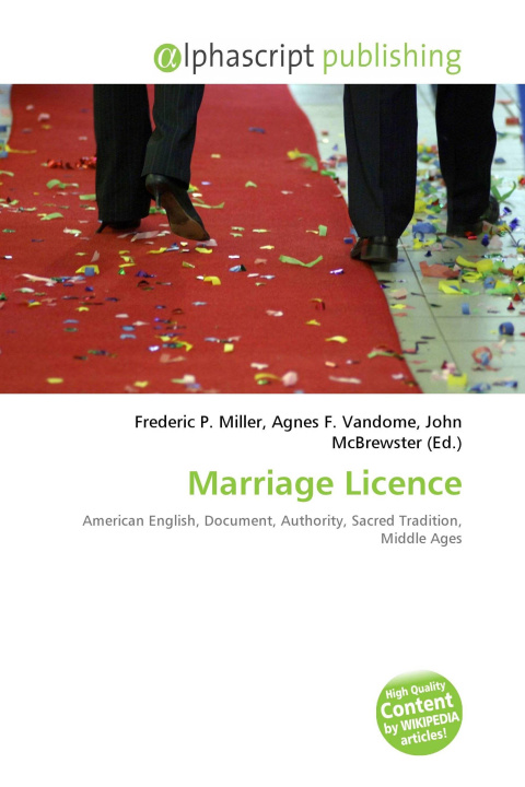 Kniha Marriage Licence Agnes F. Vandome