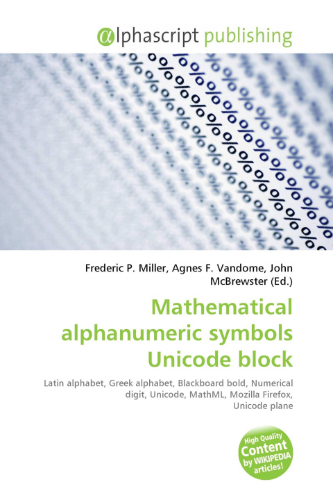 Kniha Mathematical alphanumeric symbols Unicode block Agnes F. Vandome