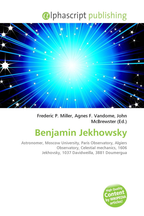 Kniha Benjamin Jekhowsky Agnes F. Vandome