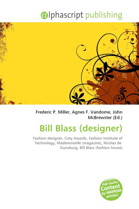 Kniha Bill Blass (designer) Agnes F. Vandome
