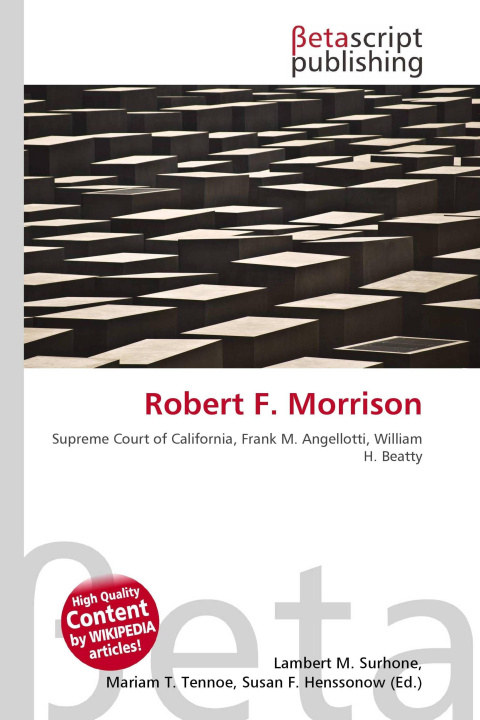 Kniha Robert F. Morrison Mariam T. Tennoe