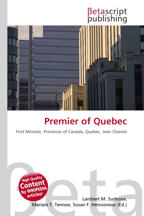 Kniha Premier of Quebec Mariam T. Tennoe