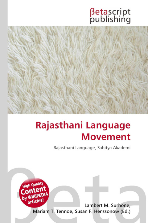 Kniha Rajasthani Language Movement Mariam T. Tennoe