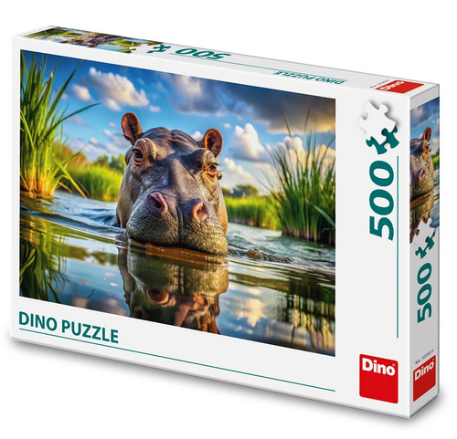 Hra/Hračka Puzzle 500 Roztomilý hroch 
