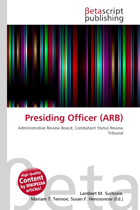 Knjiga Presiding Officer (ARB) Mariam T. Tennoe
