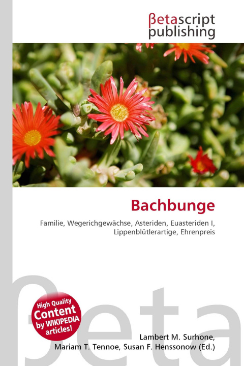 Könyv Bachbunge Mariam T. Tennoe
