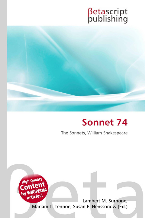 Kniha Sonnet 74 Mariam T. Tennoe