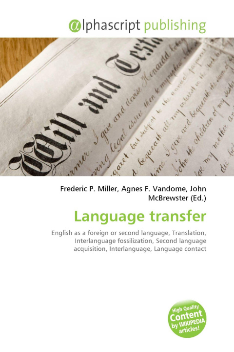 Kniha Language transfer Agnes F. Vandome