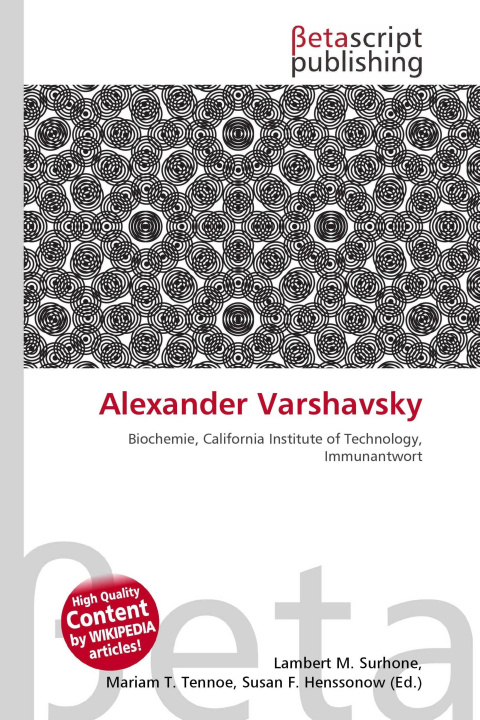 Kniha Alexander Varshavsky Mariam T. Tennoe