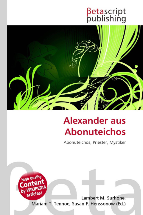Kniha Alexander aus Abonuteichos Mariam T. Tennoe