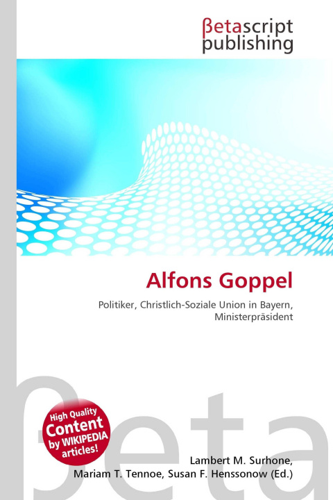 Knjiga Alfons Goppel Mariam T. Tennoe