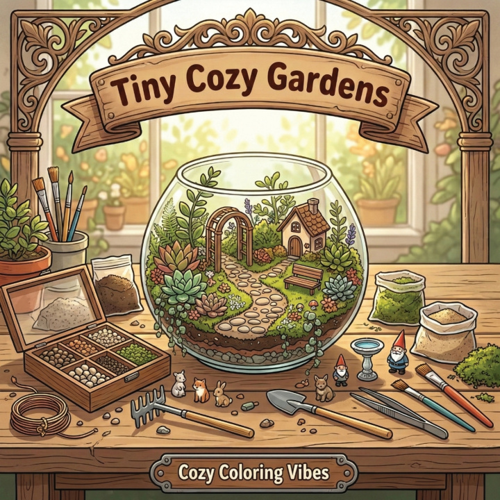 Knjiga Tiny Cozy Gardens Cozy Coloring Vibes