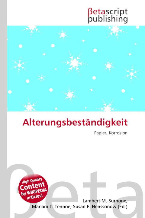 Kniha Alterungsbeständigkeit Mariam T. Tennoe
