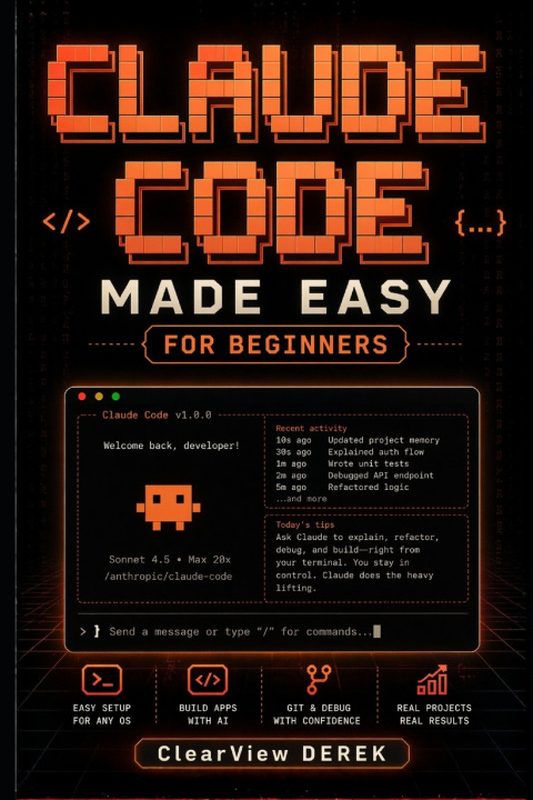 Kniha CLAUDE CODE MADE EASY FOR BEGINNERS ClearView DEREK
