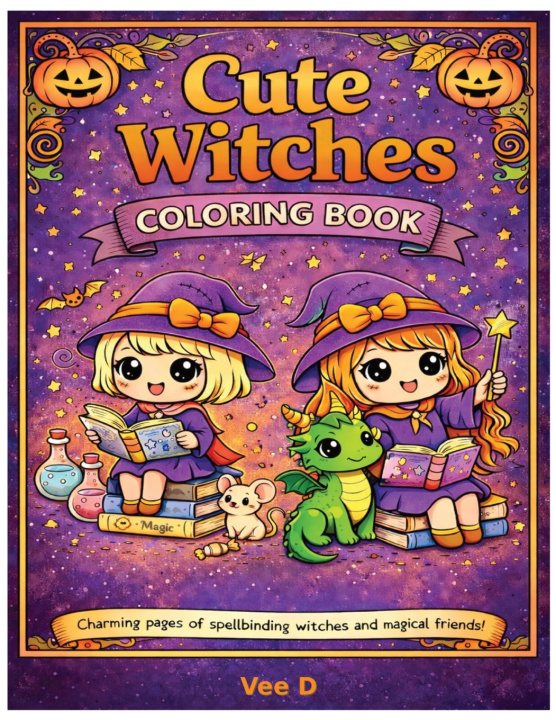 Knjiga Cute Witches Coloring Book Vee D