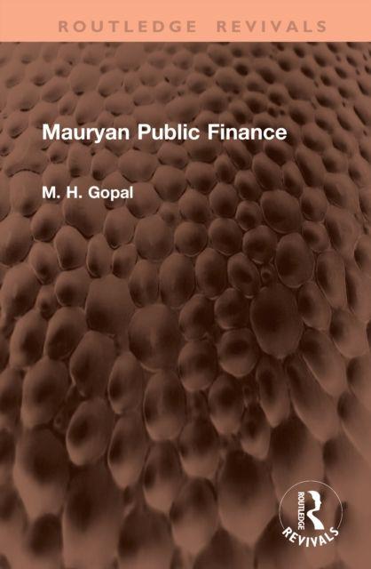 Libro Mauryan Public Finance M. H. Gopal