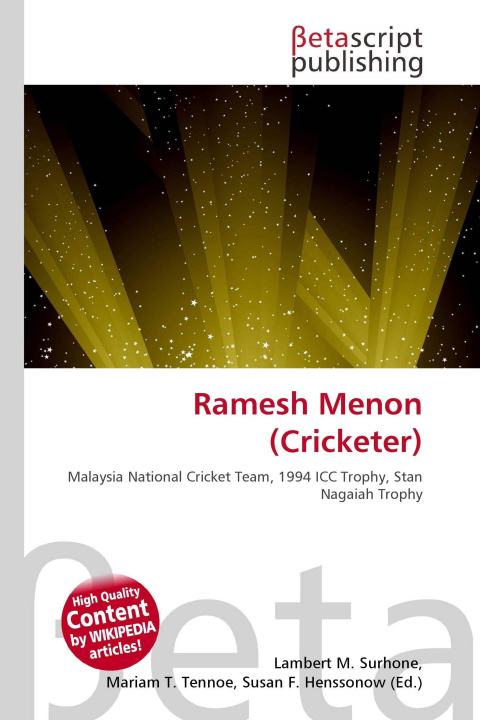 Kniha Ramesh Menon (Cricketer) Mariam T. Tennoe