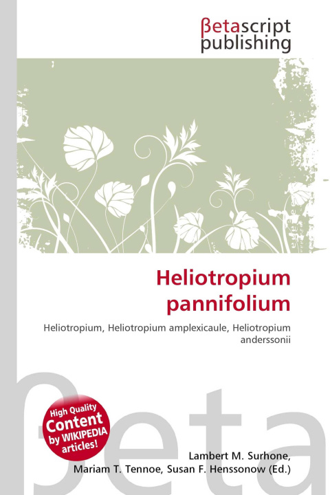 Kniha Heliotropium pannifolium Mariam T. Tennoe