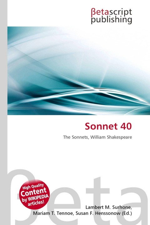 Kniha Sonnet 40 Mariam T. Tennoe