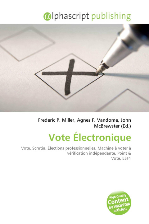 Knjiga Vote Électronique Agnes F. Vandome