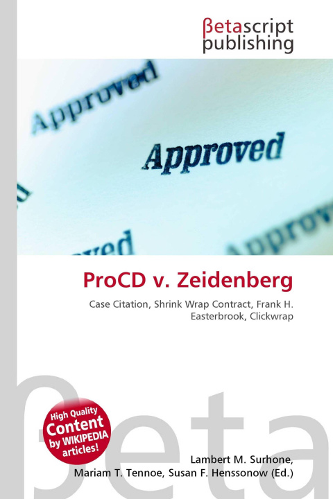 Kniha ProCD v. Zeidenberg Mariam T. Tennoe
