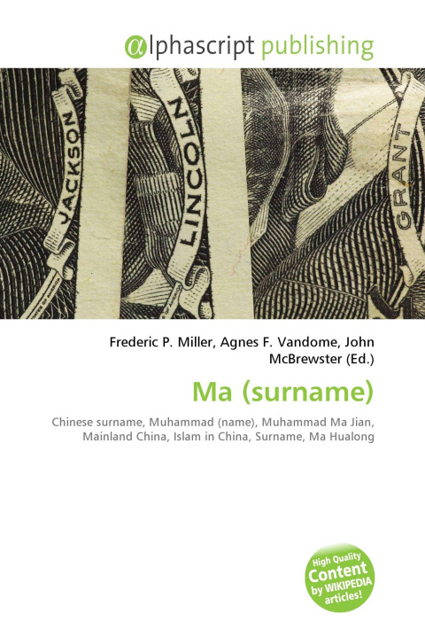 Book Ma (surname) Agnes F. Vandome