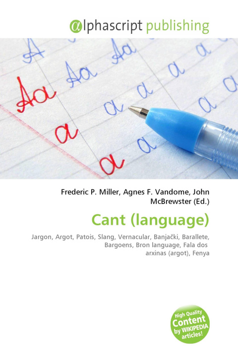 Kniha Cant (language) Agnes F. Vandome