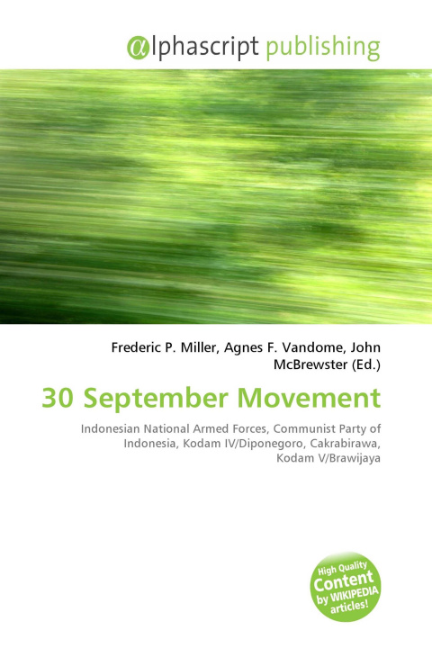 Knjiga 30 September Movement Agnes F. Vandome