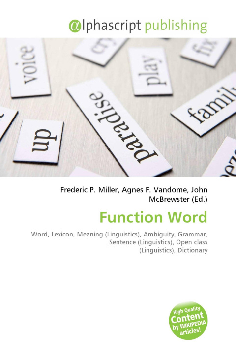 Kniha Function Word Agnes F. Vandome