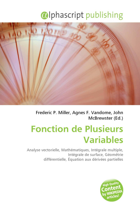 Book Fonction de Plusieurs Variables Agnes F. Vandome