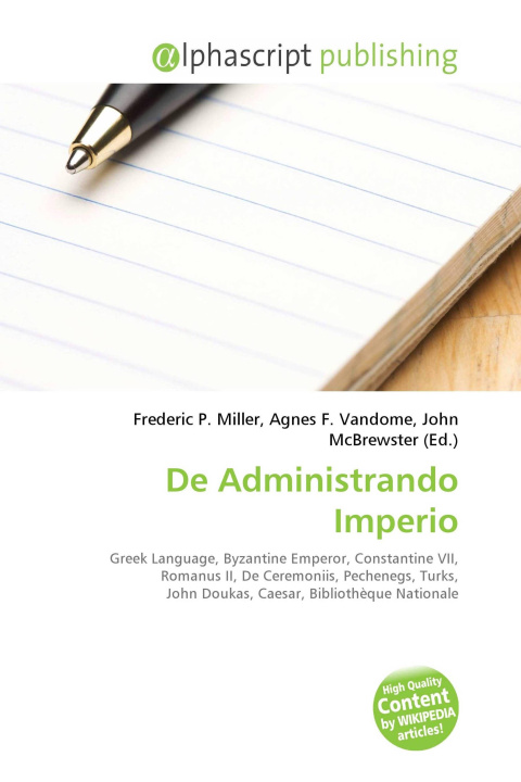 Kniha De Administrando Imperio Agnes F. Vandome