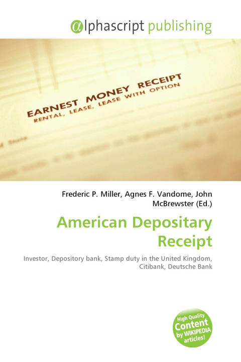 Kniha American Depositary Receipt Agnes F. Vandome