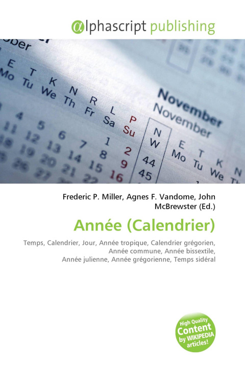 Kniha Année (Calendrier) Agnes F. Vandome
