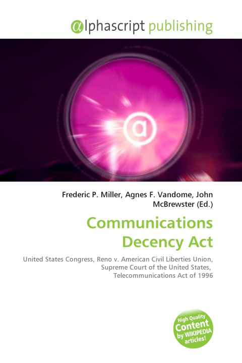 Book Communications Decency Act Agnes F. Vandome