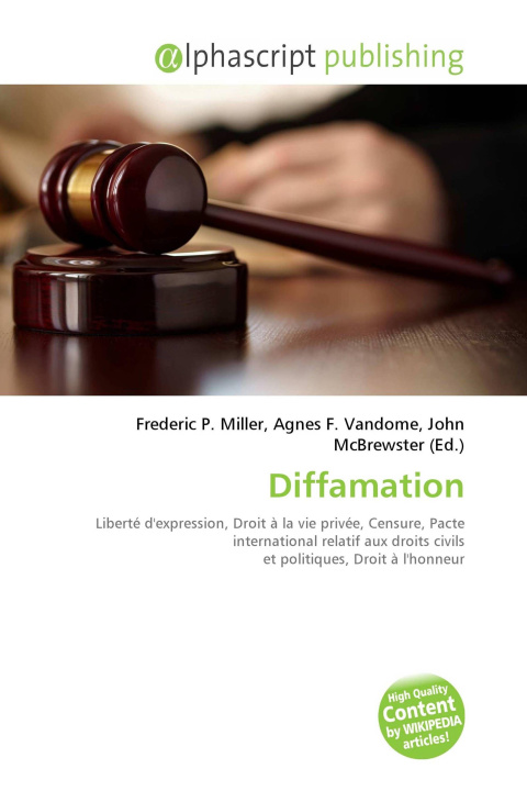 Könyv Diffamation Agnes F. Vandome