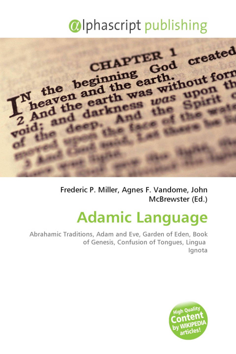 Kniha Adamic Language Agnes F. Vandome