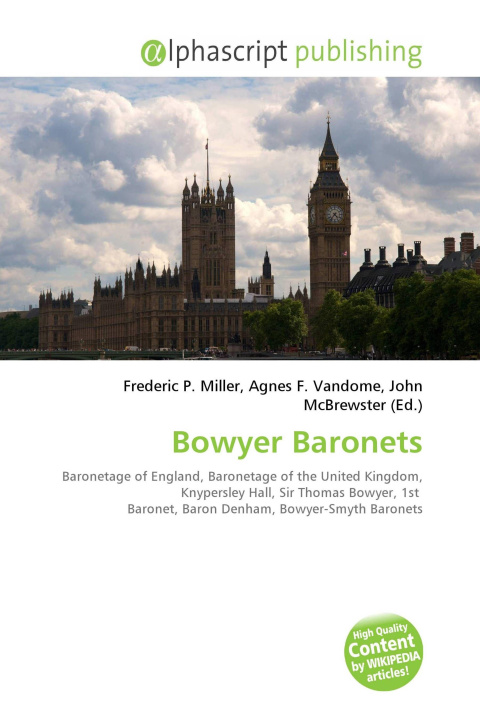 Kniha Bowyer Baronets Agnes F. Vandome