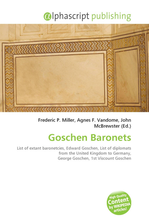 Kniha Goschen Baronets Agnes F. Vandome